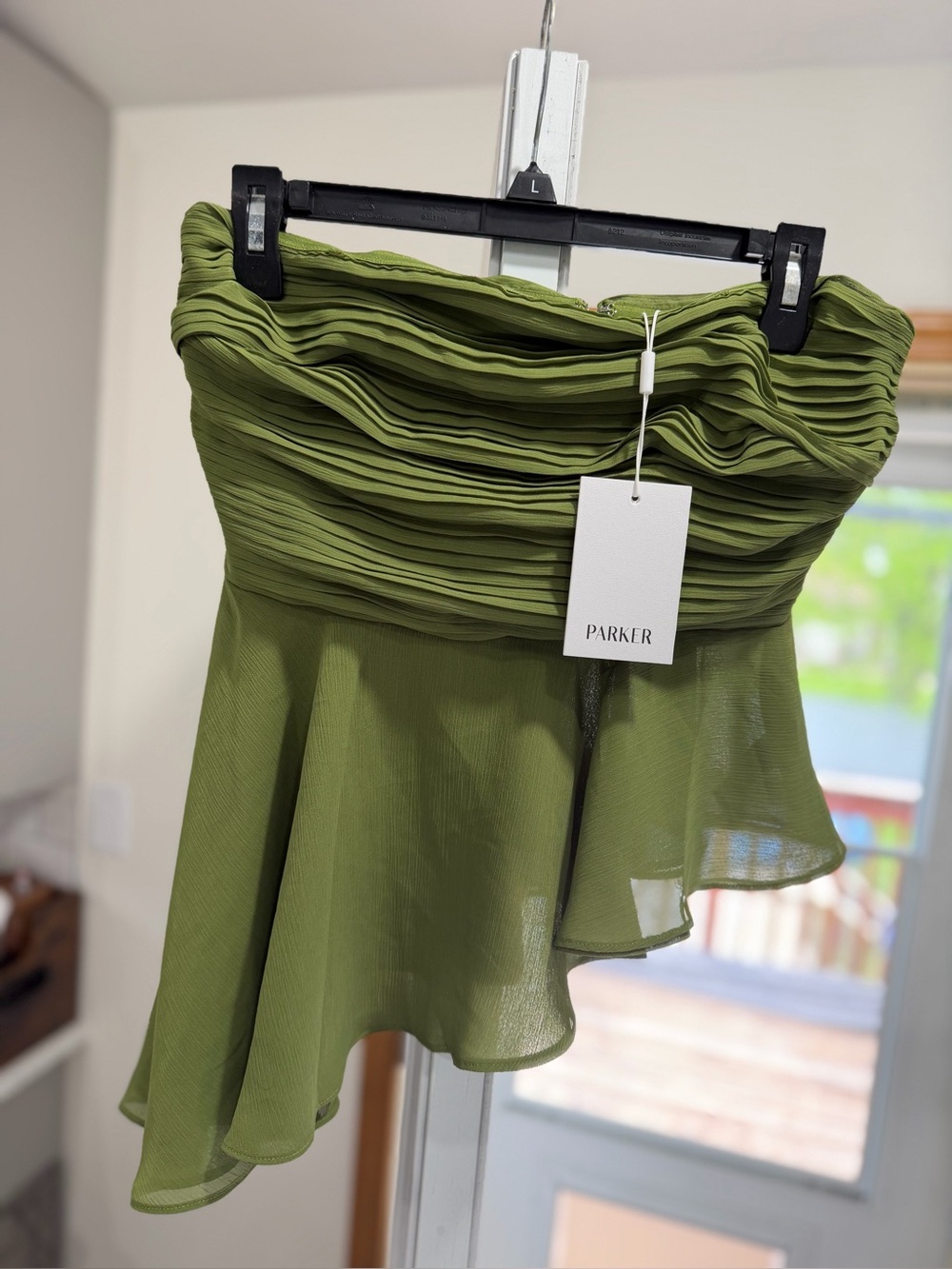 Parker Olive Green Ruffled top